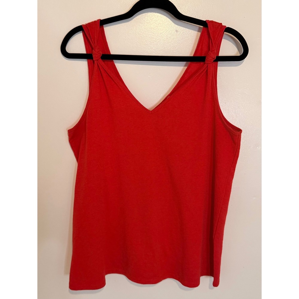 Loft Outlet V-Neck Tank Top Womens Red  Knots - Large - Picture 2 of 8